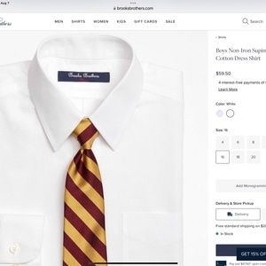 Boys Non-Iron Supima® Pinpoint Cotton Dress Shirt